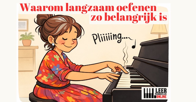 langzaam oefenen op de piano